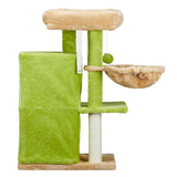 3-Inch Speaker-Shaped Double-Layer Cat House Hammock Bed – Yellow & Green Indoor Cat Furniture with Cozy Design