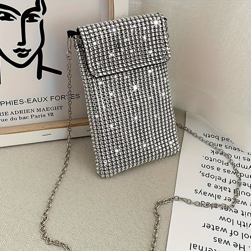 Women’s Glitter Crossbody Bag ✨ Rhinestone & Sequin Evening Purse – Wedding & Party Handbag