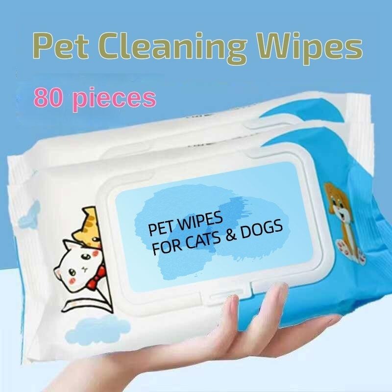 Dog & Cat Pet Wet Wipes – Plant-Based Unscented Grooming Wipes for Paws, Ears, Eyes & Butt Cleaning, Deodorizing & Daily Care