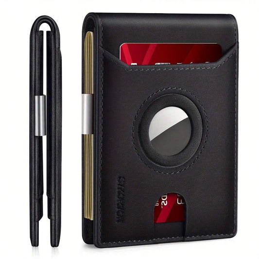 Minimalist & Smart AirTag Leather Wallet