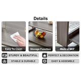 Modern Gray Textured Coffee Table ☕ Double-Layer MDF Living Room Table – Practical Design for Home & Office