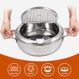 High-Quality Stainless Steel Pot Type 1 – 304 Tempura Fryer Pot with Thermometer and Pour Spout