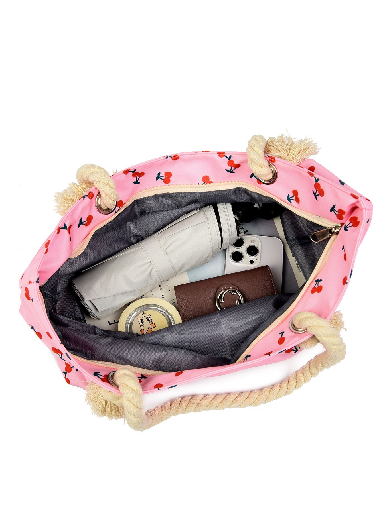 Women’s Art Flower Pattern Beach Tote – Waterproof & Sandproof Large Capacity Bag
