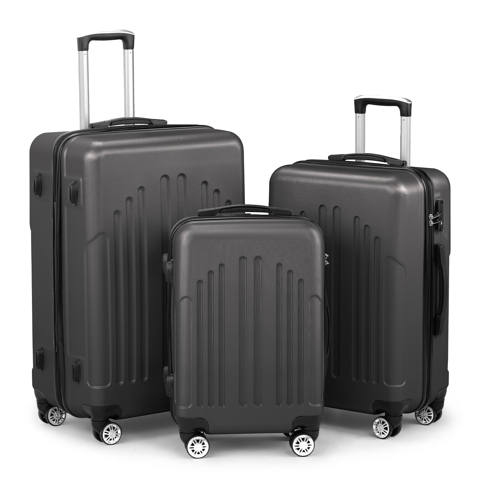 3-Piece Hardshell Luggage Set with Spinner Wheels - 20/24/28 Inch Suitcase Set with TSA Lock
