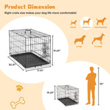 Single Door Dog Cage – 24–30 Inch Foldable Metal Crate with Secure Lock & Removable Tray for Easy Cleaning