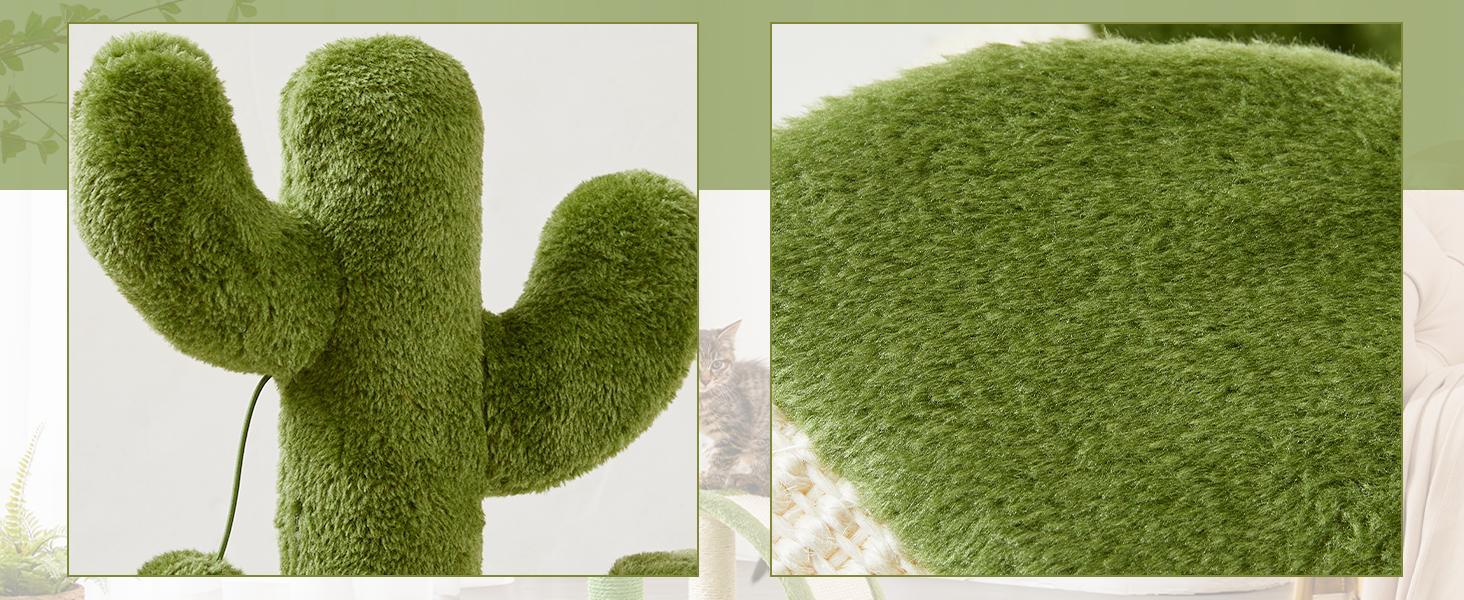Cactus-Shaped Sisal Rope Cat Scratching Post – Easy Assembly and Stylish Green Design