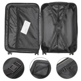 Vertical Pattern 3-in-1 Hard Shell Suitcase Set with Aluminum Alloy Handle & Spinner Wheels