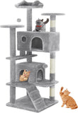 54" Cat Tree Tower – Multi-Level Activity Center with Sisal Scratching Posts, Plush Toys, Ladder & Resting Platforms