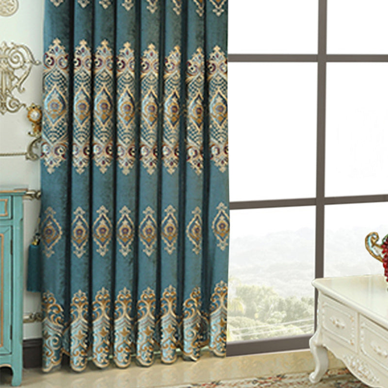 Luxury Embroidered Velvet Blackout Curtains – High-End Elegant Panels, 2-Piece Set