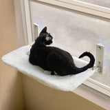 Mewoofun Medium Cat Window Perch Hammock with Steel Frame & Strong Suction Cups – White