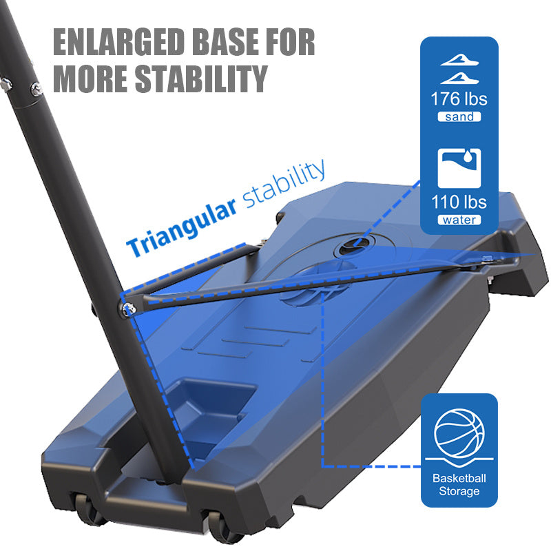 ToTheCore Adjustable Basketball Hoop – Portable Stand 5.2–8.5 ft with PC Backboard, Large Base & Wheels 🏀