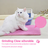 Double-Layer Rice-Shaped Cat Litter Pad – Waterproof EVA Non-Slip Mat for Easy Cleaning & Mess Control