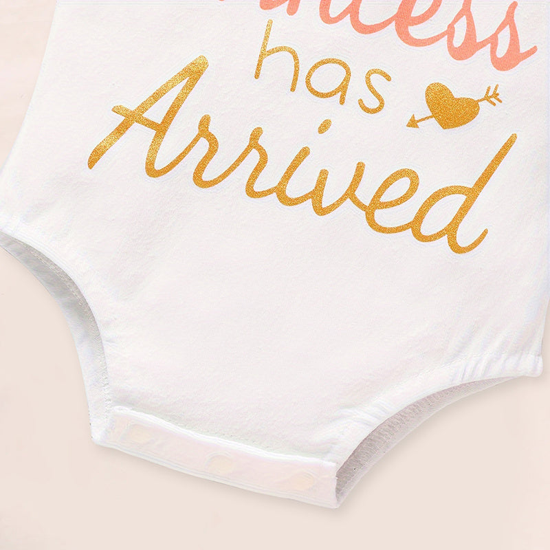 Newborn Baby Girl Outfit Set – Letter Print Romper, Tutu Skirt & Matching Headband | Coming Home Clothes