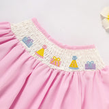 Infant Girls Birthday Bubble Romper 🎂 Cartoon Embroidery Princess Party Outfit 👶