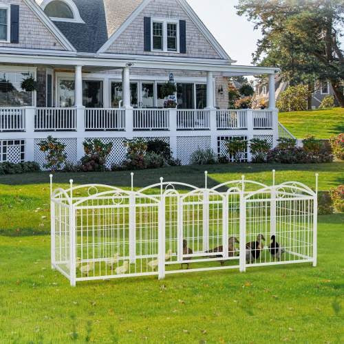 24-Inch Indoor Dog Playpen – 8-Panel Foldable Metal Pet Exercise Pen for Puppies & Small Dogs