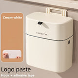 Large Capacity Horizontal Slim Wall-Mounted Trash Can with Lid – Household Kitchen Accessories