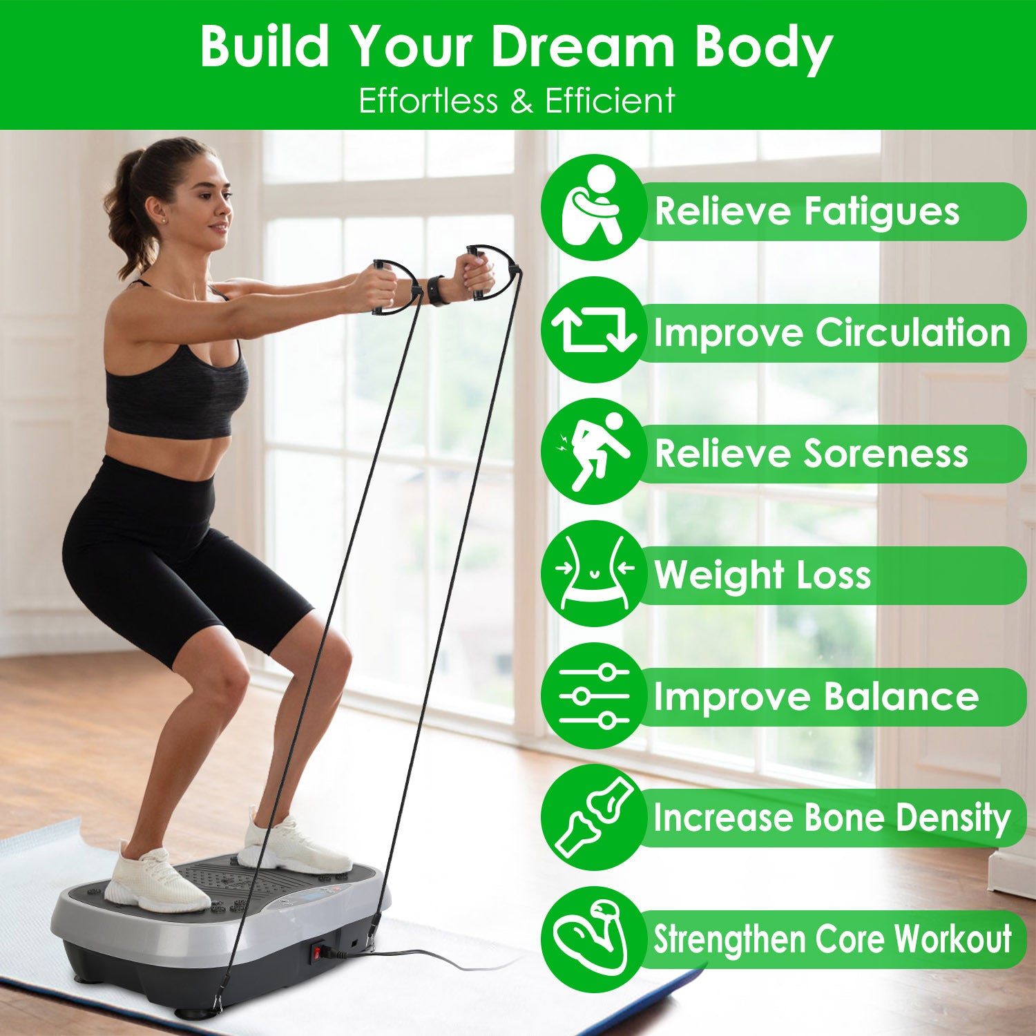 Vibration Exercise Machine with Resistance Bands & Remote – Whole Body Vibration Platform for Home Fitness 🏋️‍♀️⚡