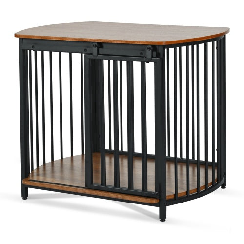 31.5" Wooden Furniture-Style Dog Crate – Double Door Indoor Kennel & End Table