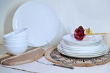 Jasmine 16‑Piece Bone China Dinnerware Set – Elegant White Service for 4, Microwave & Dishwasher Safe
