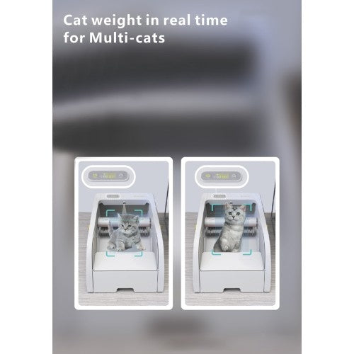 Smart Cat Litter Box with Wide Opening – Automatic Deodorizing, Self-Cleaning & Spacious Design for Multiple Cats