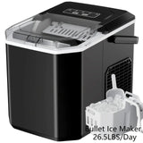 35 Pound Golden Nugget Ice Machine And 26 Pound Bullet Ice Machine, Soft Chew Ice Crusher, Portable Pebble Ice Machine Desktop, Automatic Cleaning Portable Ice Machine with Basket And Spoon, One Click Operation for Home/kitch - PulinGO