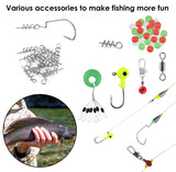 188-Piece Fishing Tackle Accessory Kit - Complete Set with Hooks, Sinkers, Swivels & More in Tackle Box