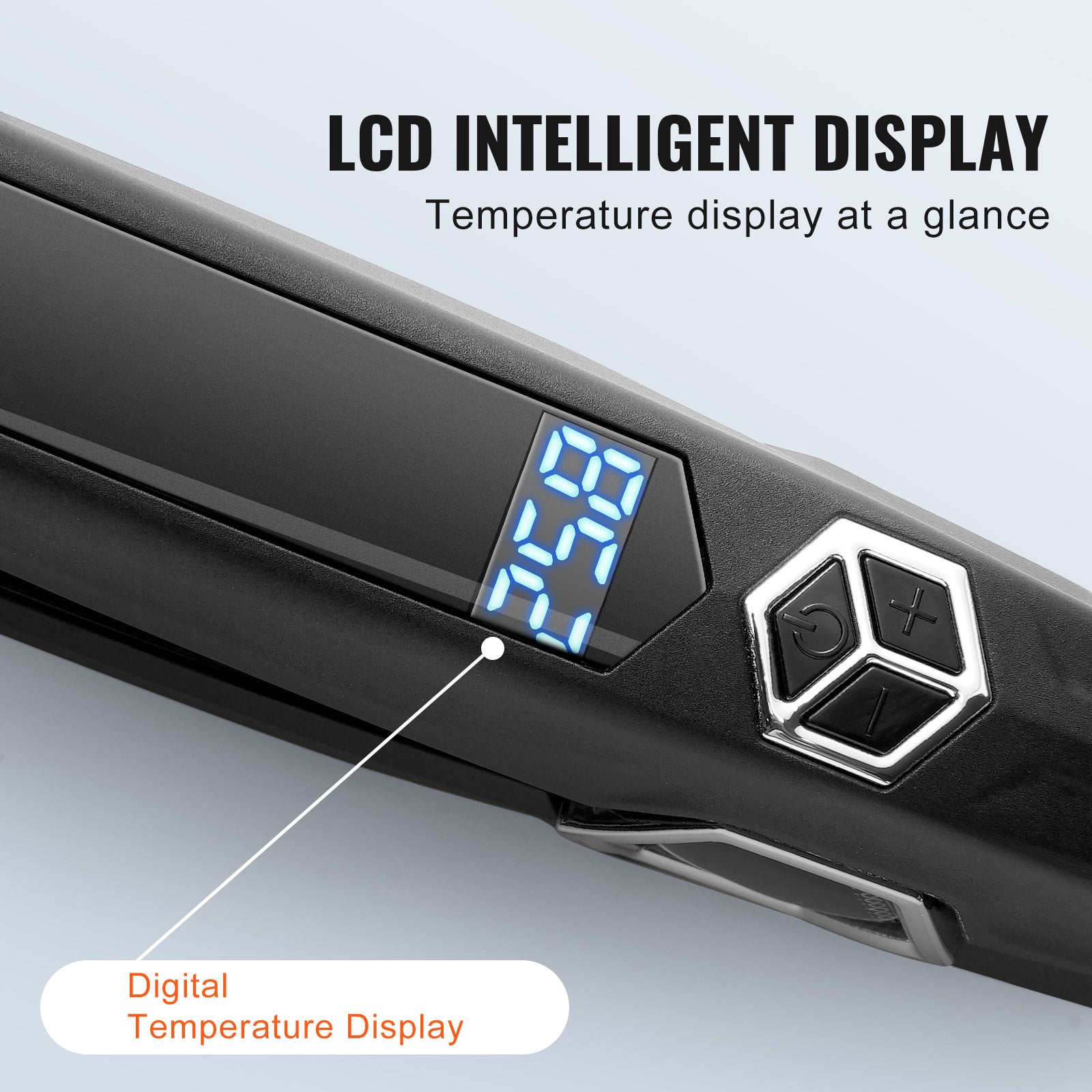 VEVOR Hair Straightener ✨ Titanium Flat Iron with Infrared Heat, 19 Temp Levels & LCD Display – Salon & Travel