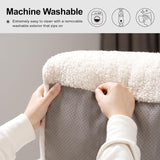 Mewoofun Small Dog Bed – 25.6"x19.7"x7.9" Grey Washable Waterproof Pet Cushion with Removable Cover & Non-Slip Bottom