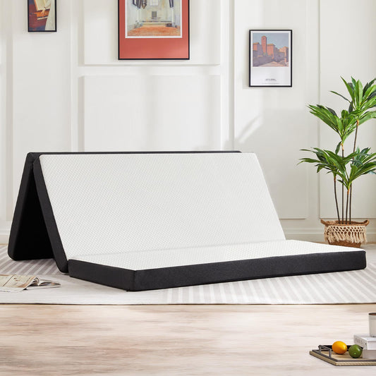 Triple Fold Memory Foam Pad – Portable, Lightweight, Comfortable Sleeping Mattress for Home, Travel & Camping