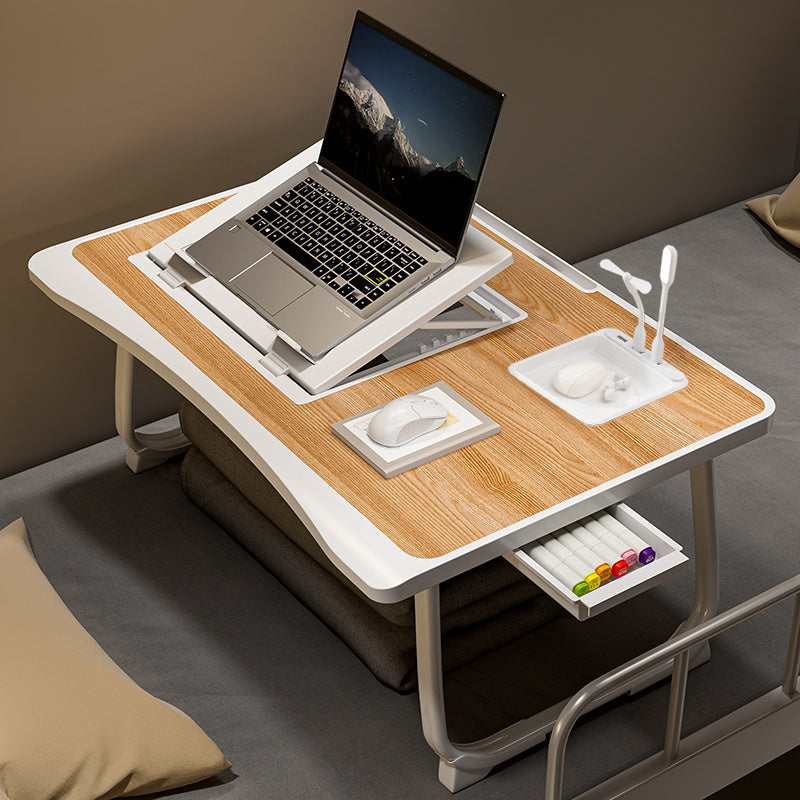 Foldable Laptop Desk for Bed or Couch – Work-from-Bed Table with Cup Holder, Drawer & Adjustable Legs