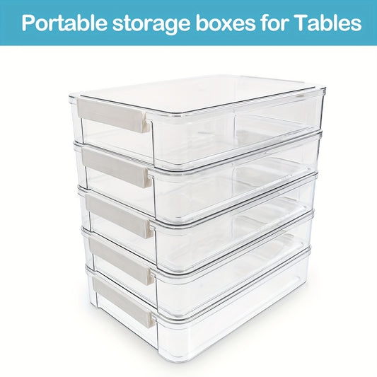 5-Piece Clear Plastic File Storage Boxes with Lids – Portable Stackable Organizer for Tools, Jewelry & Craft Supplies 🎨