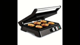 3-in-1 Electric Indoor Grill & Panini Press - 1400W Dual-Sided Non-Stick Grill with 180° Floating Hinge, Adjustable Temp (365°F-410°F), 60-Min Timer, Overheat/Quick Cook Modes & Grease Tray - Compact Black Kitchen Applianc - PulinGO