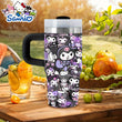 Sanrio Kuromi 14 oz Stainless-Steel Insulated Water Bottle with Handle & Straw – BPA-Free, Perfect Gift for Family & Friends