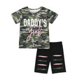 Toddler Girl Daddy’s Girl Father’s Day Outfit – Cute Letter Print Top with Matching Pants Set