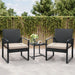 Black Rattan Beige Mat