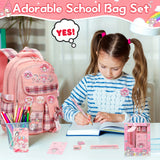 My Melody Cartoon Shoulder Bag & Student School Bag Set – Includes Card Holder, 6 Badges & Stationery, Ultra-Light Travel Gear