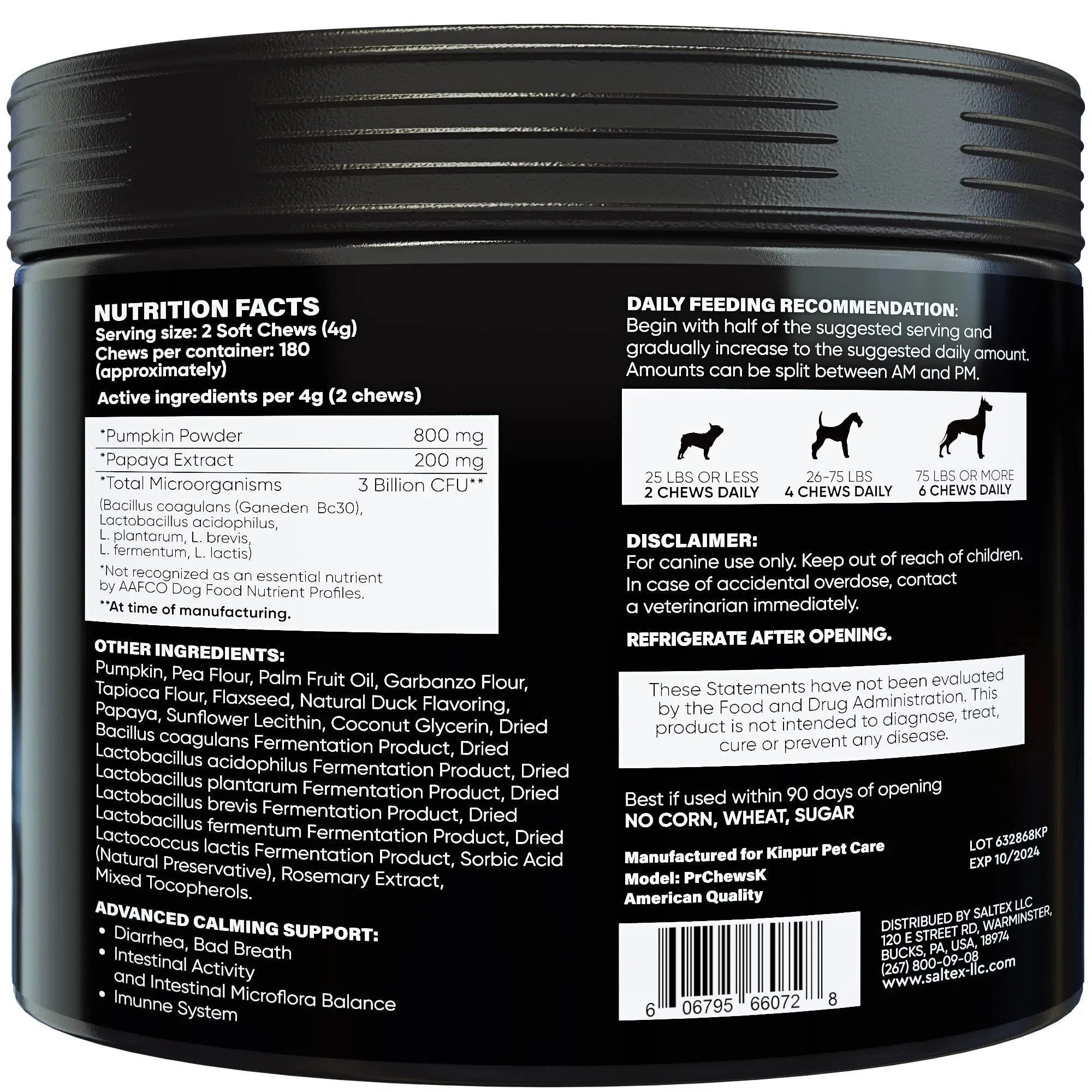 Probiotics for Dogs – Digestive Enzymes & Gut Health Support Chews for Allergies, Yeast Balance & Immunity