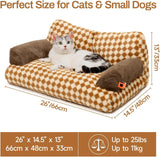 Mewoofun Cat Bed – 26"x19"x13" Fluffy Couch with Washable Cover & Non-Slip Bottom for Indoor Cats & Small Dogs