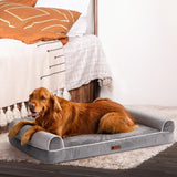 Mewoofun Orthopedic Dog Bed – XL Grey Egg Crate Foam Mattress with Washable Waterproof Cover for Large Dogs