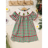 Toddler & Baby Girls Christmas Dress 🎄 Plaid Party Outfit with Embroidered Tree (118 karakter ✅)