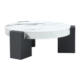Modern Double-Layer Round Coffee Table ☕ Transparent Gray Glass Top with Black MDF Legs – Space-Saving Design