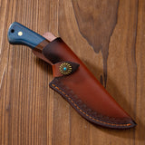 Colored Wood Blue Fire Handle Knife – Compact Kitchen Blade with Striking Blue-Fire Wood Handle