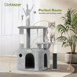 44-Inch Cat Climbing Frame – Light Gray Multi-Level Tower