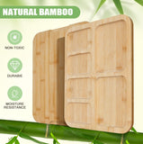 Charcuterie Board with Clear Lid – Portable Bamboo Serving Tray, 6 Compartments, Travel-Friendly