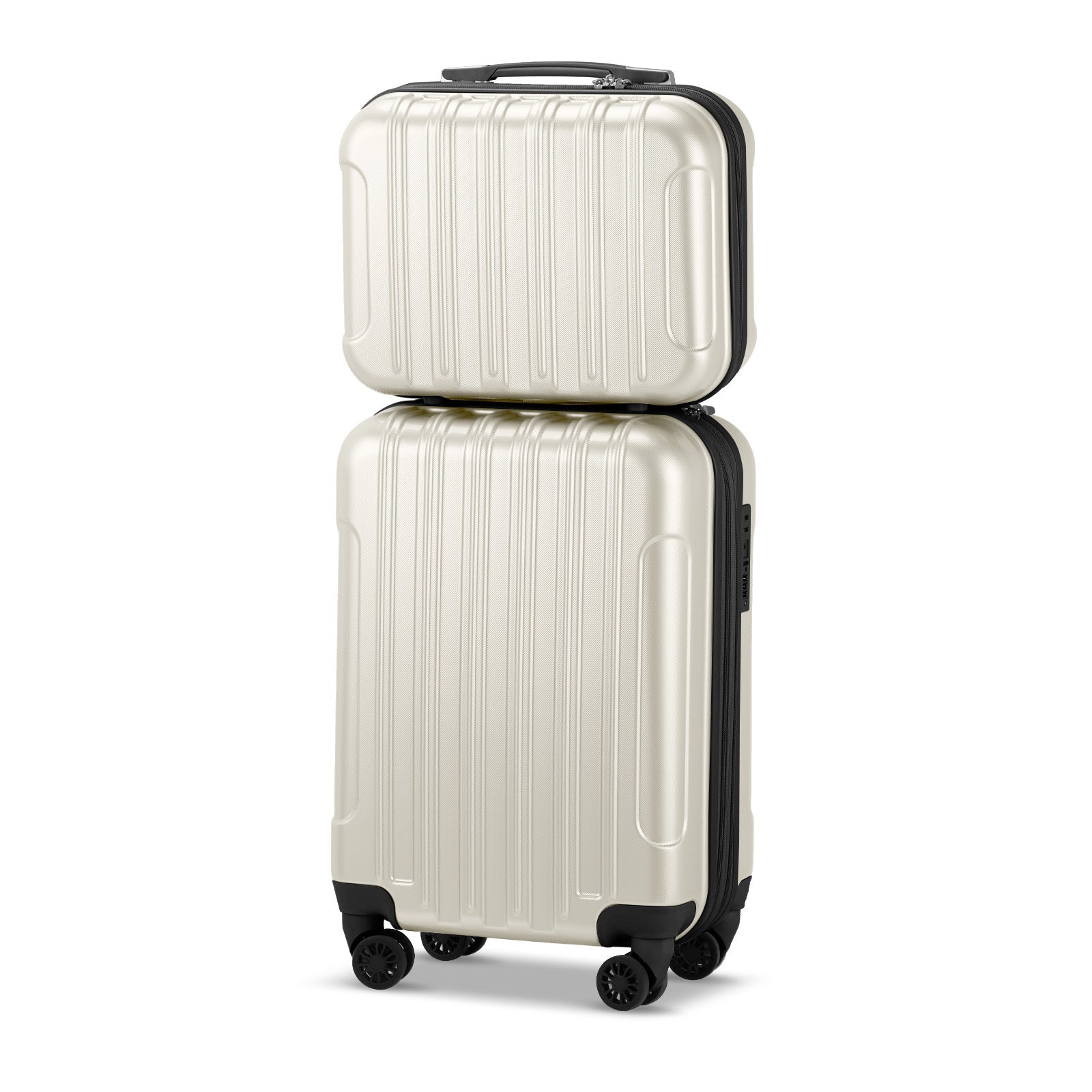 2-Piece Carry-On Luggage Set (20" & 14") - Expandable Hardshell Spinner with Personal Tote Bag