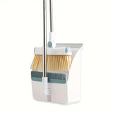 Thickened Rotatable Foldable Stainless Steel Rod Broom & Dustpan Set – Indoor Cleaning Supplies