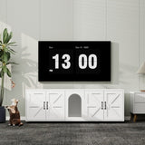 Modern Cat Litter Box Furniture – Double Room Wooden Cat Litter Enclosure with Cat Door, Stylish Indoor Pet Cabinet