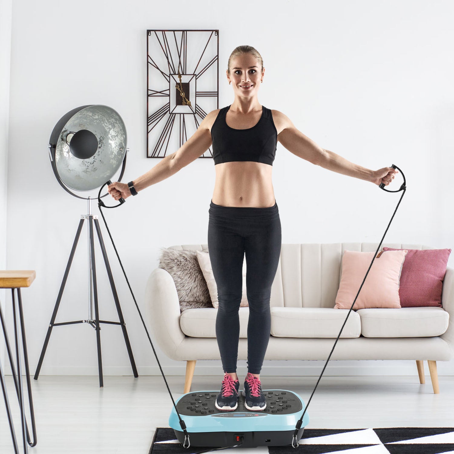 Vibration Exercise Machine with Resistance Bands & Remote – Whole Body Vibration Platform for Home Fitness 🏋️‍♀️⚡