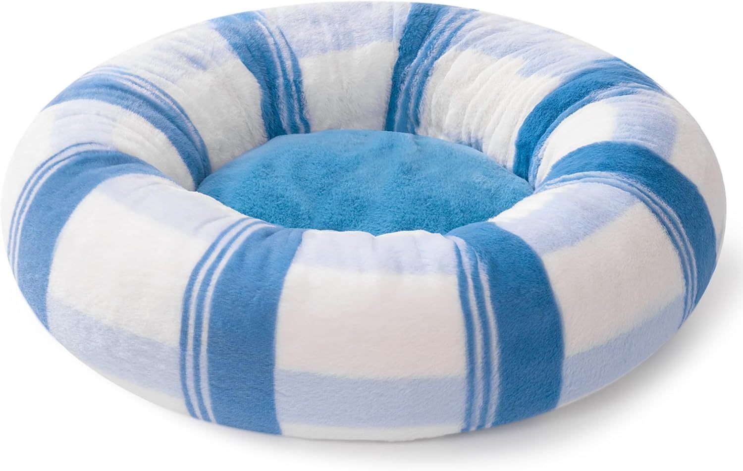 Mewoofun Plush Round Cat Bed – 23" Calming Washable Pet Bed with Non-Slip Bottom for Cats, Puppies & Kittens
