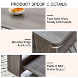 Modern Gray Textured Coffee Table ☕ Double-Layer MDF Living Room Table – Practical Design for Home & Office